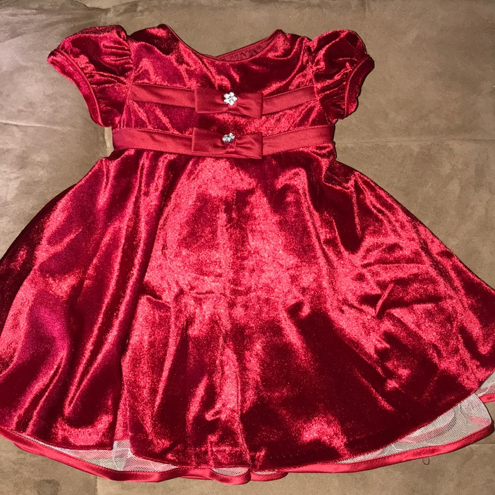 Bonnie Baby Red Velvet Dress 12M